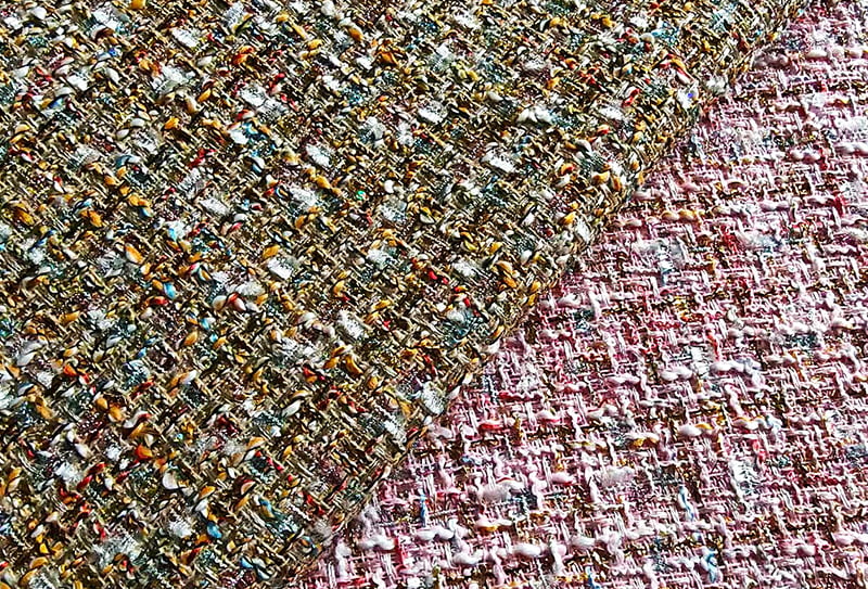 pink tweed curtains
